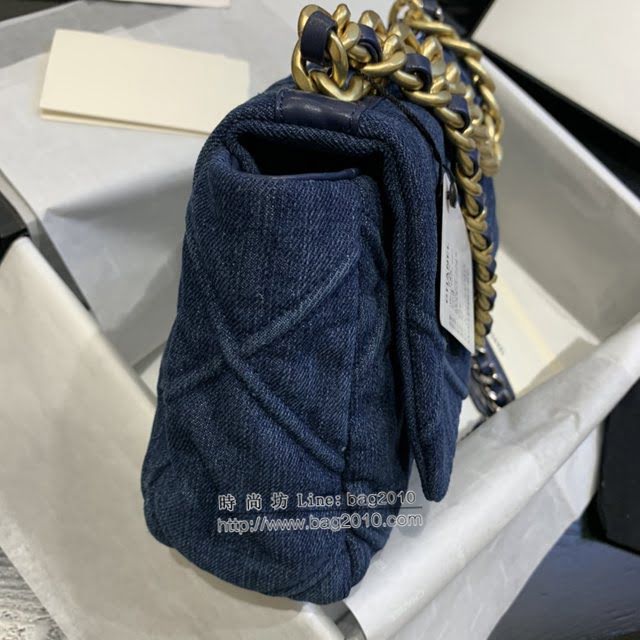 Chanel女包 香奈兒專櫃最新款中號牛仔布包 Chanel19系列牛仔口蓋包 AS1161  djc4311
